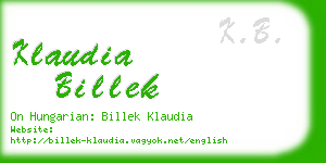 klaudia billek business card